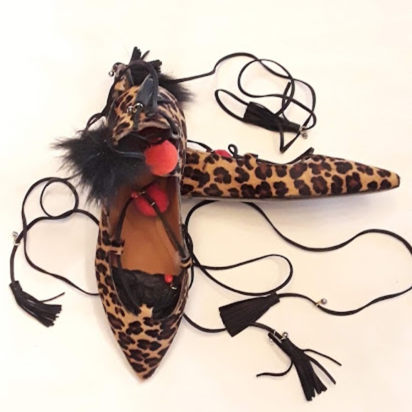 Alameda Turquesa Cheeta Pattern Ballet Flats - Picture 3 of 8